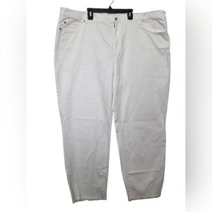 Eileen Fisher Organic Cotton Denim Wide Leg Jeans White 3X